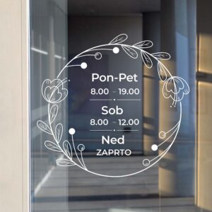 Delovni čas nalepka