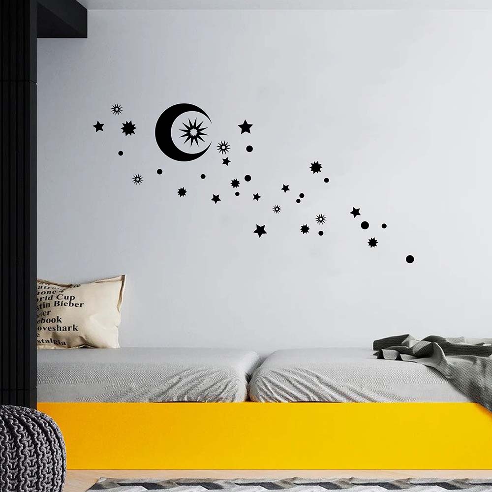 351 Lunica in zvezde 2-1 stenske nalepke zvezdice