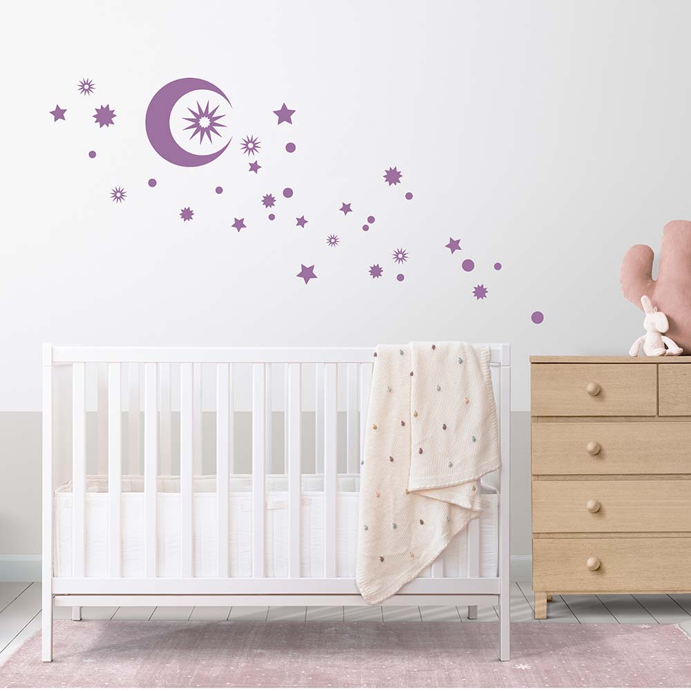 351 Lunica in zvezde 2-3 stenske nalepke zvezdice