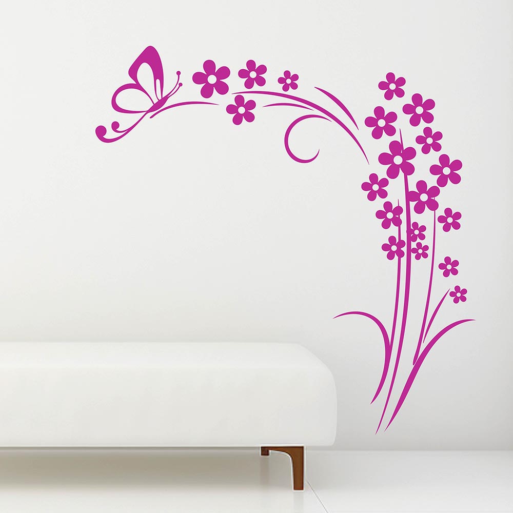 Stenska nalepka cvetlica metulj Stenska nalepka cvetlica metulj