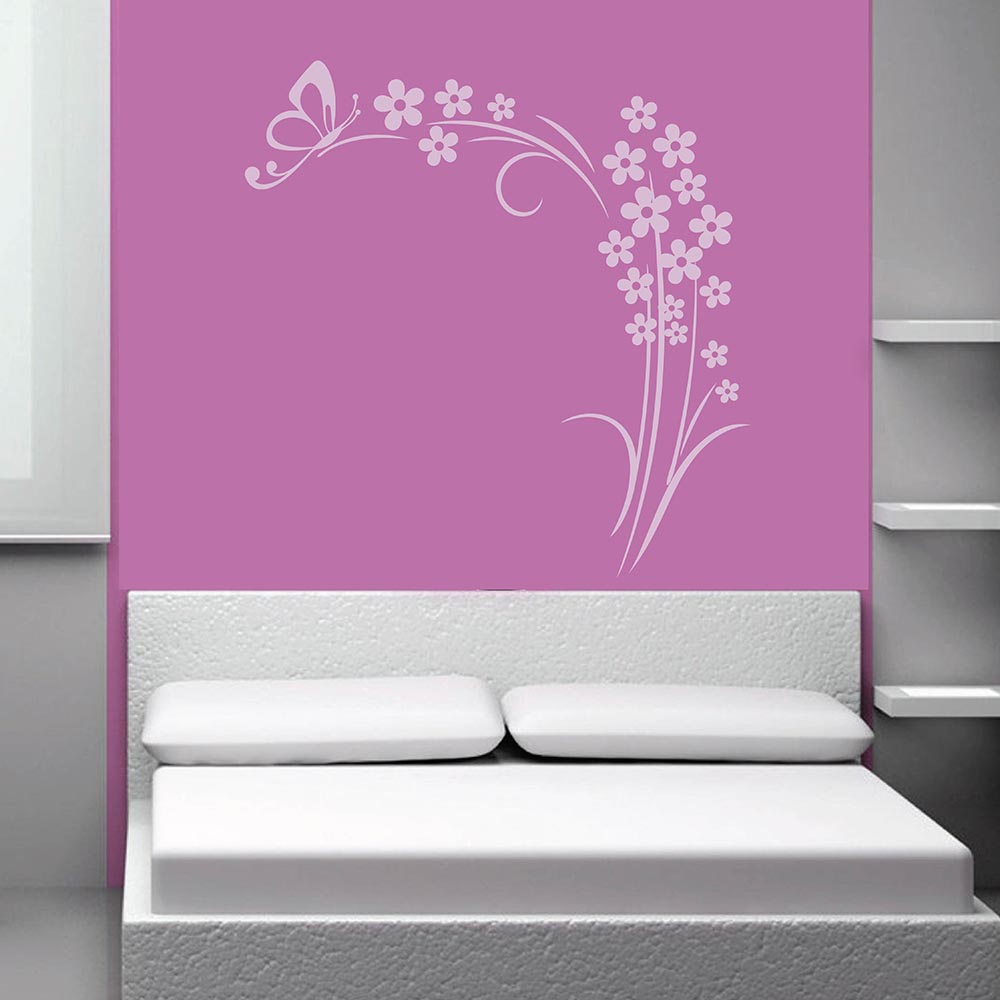 Stenska nalepka cvetlica metulj Stenska nalepka cvetlica metulj