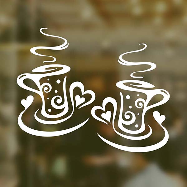 Stenska nalepka wall decal kava cofee