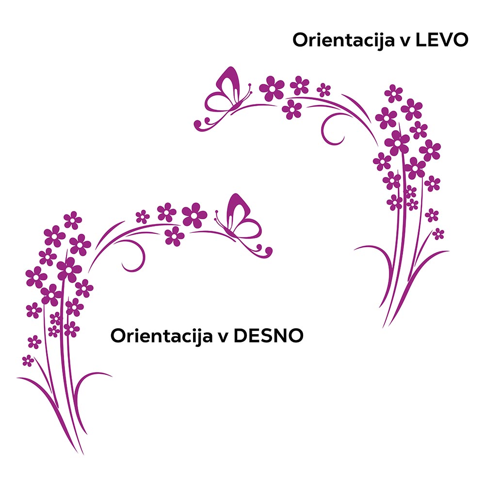 Stenska nalepka cvetlica metulj Stenska nalepka cvetlica metulj