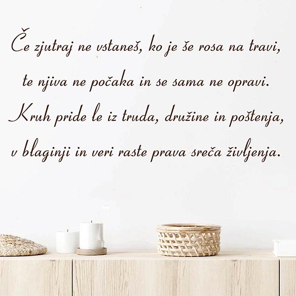 stenski napis misel o delu