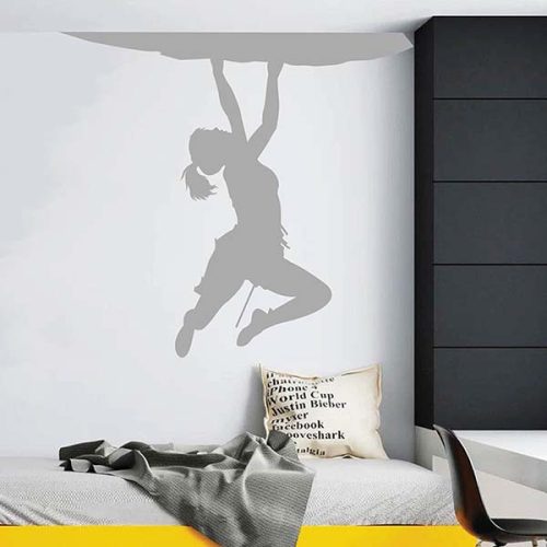 stenska nalepka plezanje gore plezalka